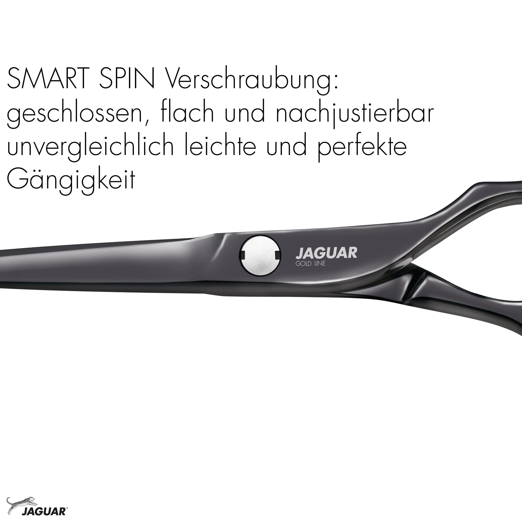JAGUAR Tijeras de peluquería Diamond E Titan de 5,5 pulgadas | Tijeras de peluquería con diseño offset | revestimiento de titanio negro antialérgico | Fabricado en Alemania
