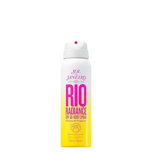 SOL DE JANEIRO Rio Radiance SPF 50 Body Spray Broad Spectrum | Spray Sunscreen for Body | Niacinamide and Antioxidants | Sheer Coverage | UV Protection