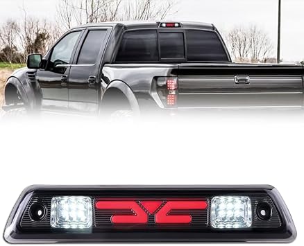 مصباح فرامل LED ثالث 2 في 1 لسيارة F-rd F150 2009-2014، مع مصباح توقف عالي التركيب ومصباح شحن، ومصباح فرامل ثالث، ومصباح فرامل LED للكابينة الخلفية المدخنة، وملحقات F150