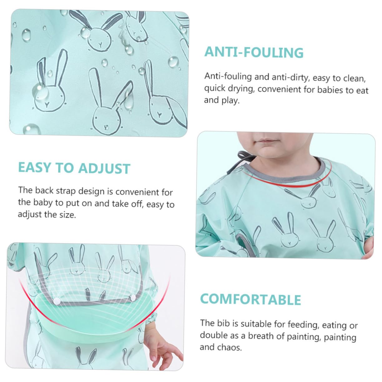 3 Sätze Lätzchen baby bibs babylätzen overol para niño Overalls für Kinder Baby isst Kittel Kinderschürze dünner Schnitt Arbeitskleidung Babybedarf Kleinkind Polyesterfaser