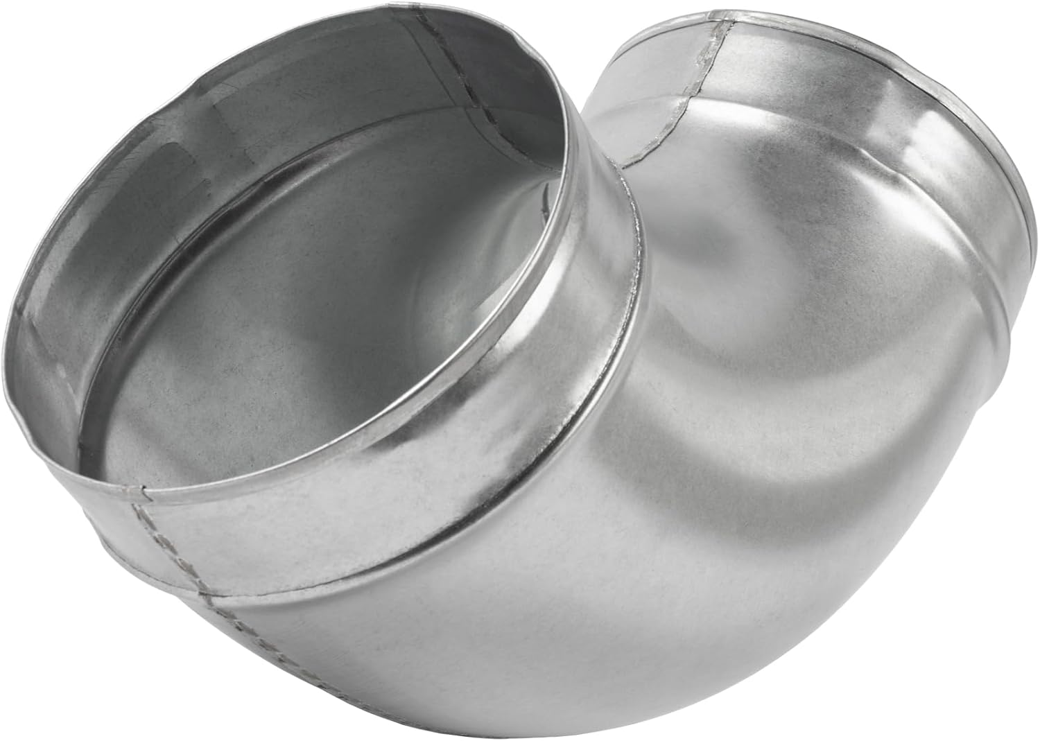 6" Inch 90˚ Degree Galvanized Steel Duct Elbow - Pressed Industrial Connector Bend - Ventilation Pipe Fitting - Dryer, Exhaust, Extractor Hood Air Inlet, Outlet Pipe Joint