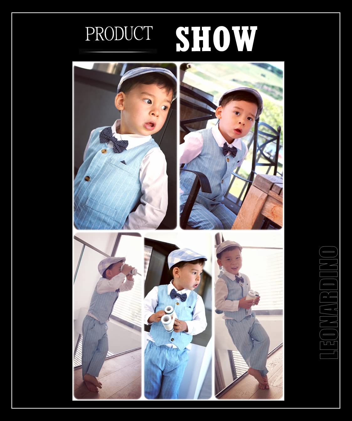 Baby Jungen Bekleidung Set | Taufe | Junge 5tlg mit Fliege + Weste + Hut Gentleman Langarm Anzug | Outfit für festliche Anlässe | Geburtstag | Hochzeit