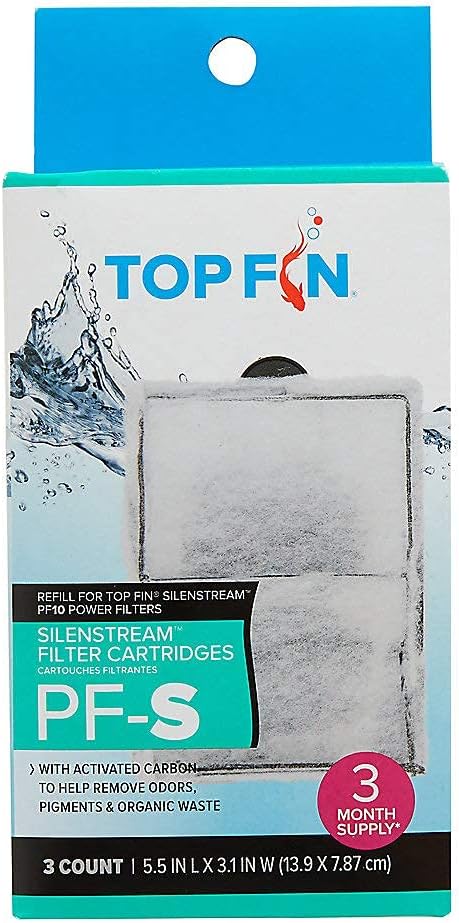 Top Fin Silenstream PF-S Refill for PF10 Power Filters 5.5in x 3.1 - (3 Count). Pack of 2