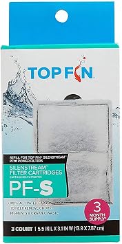 Top Fin Silenstream PF-S Refill for PF10 Power Filters 5.5in x 3.1 - 3 Count