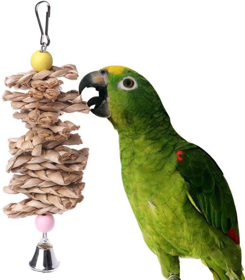 DPWOUM Parrot Parakeet Bird Chew Toy, Small Pet Chewing, Mental Stimulation, Foraging, Brown, 1 Inch, Indoor, Lightweight, Portable, 1 Count
