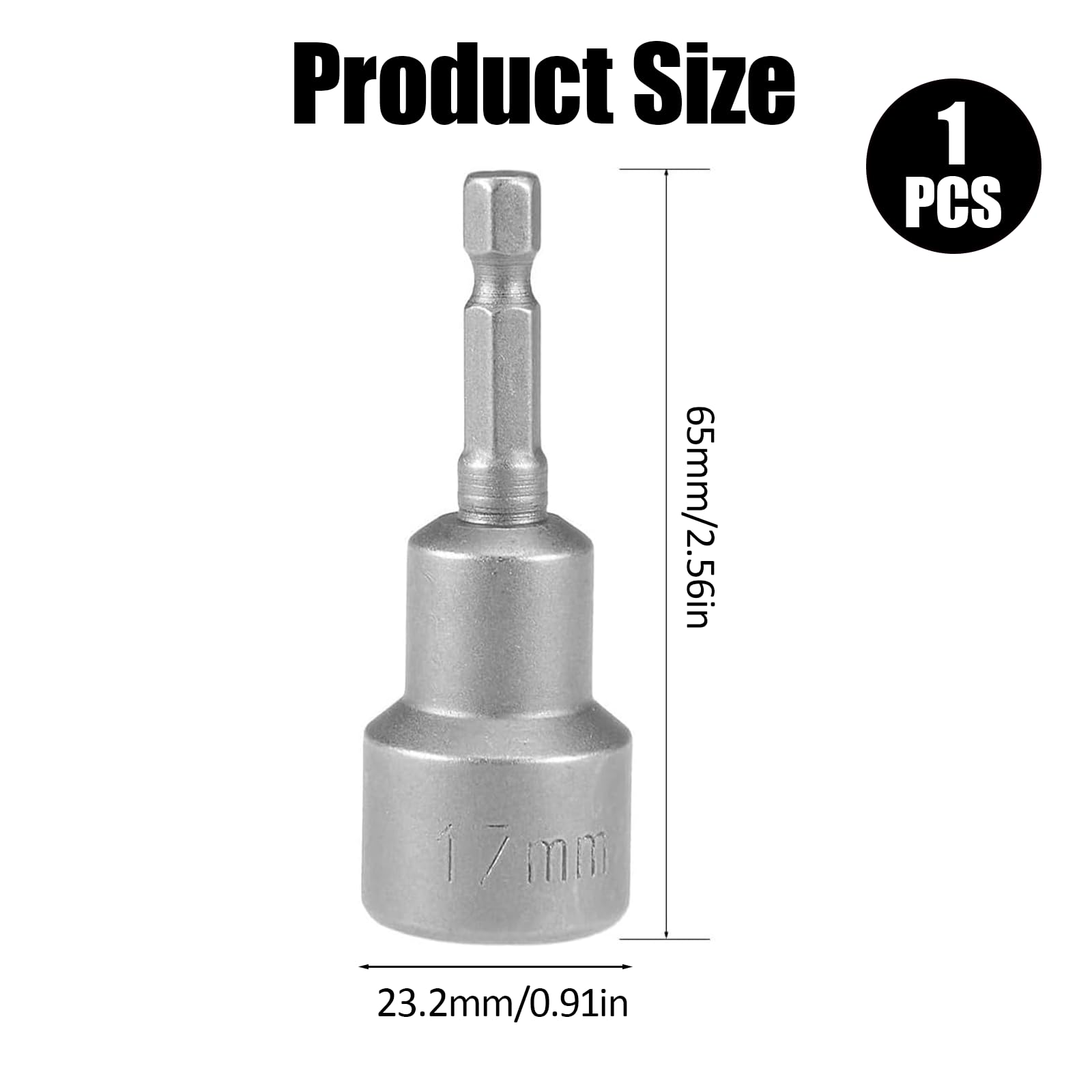 Inserto per chiave a bussola magnetica da 17 mm, inserti esagonali da 1/4 pollici per trapani, funzionamento con una sola mano, magneti esagonali per fai da te e applicazioni efficienti