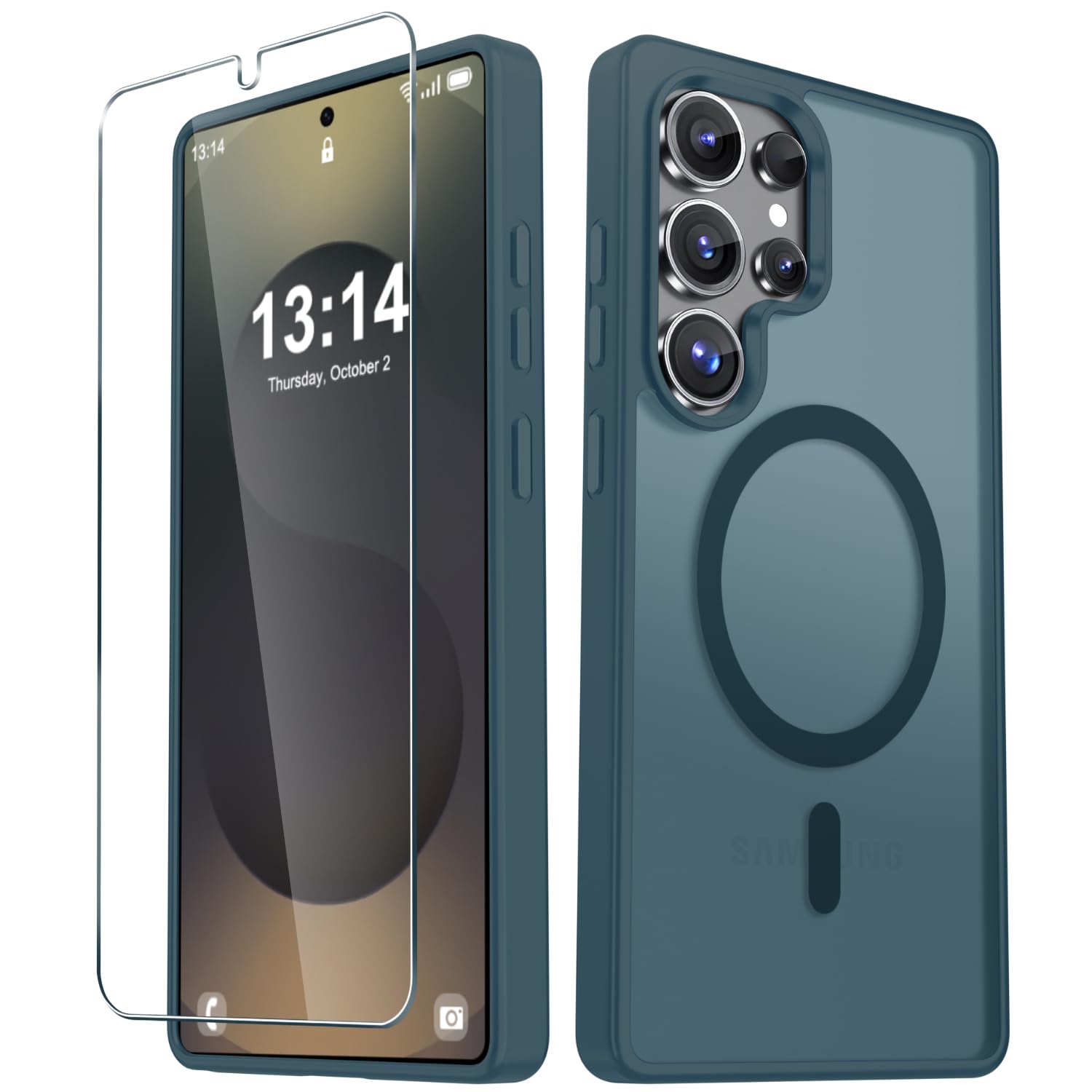 YENAPOON for Samsung Galaxy S25 Ultra Case, Matte Magnetic Phone Cover, Lavender Gray