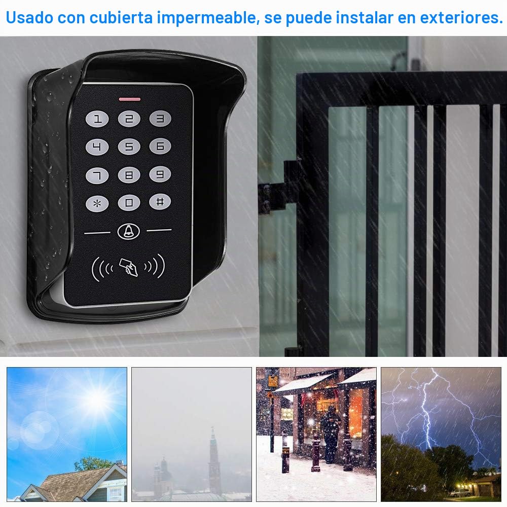 FST Teclado Control Acceso RFID de 125KHz Cubierta Impermeable Lector de Controlador de Acceso Exterior + 10 piezas Llaveros EM4100 Llavero Para el Hogar