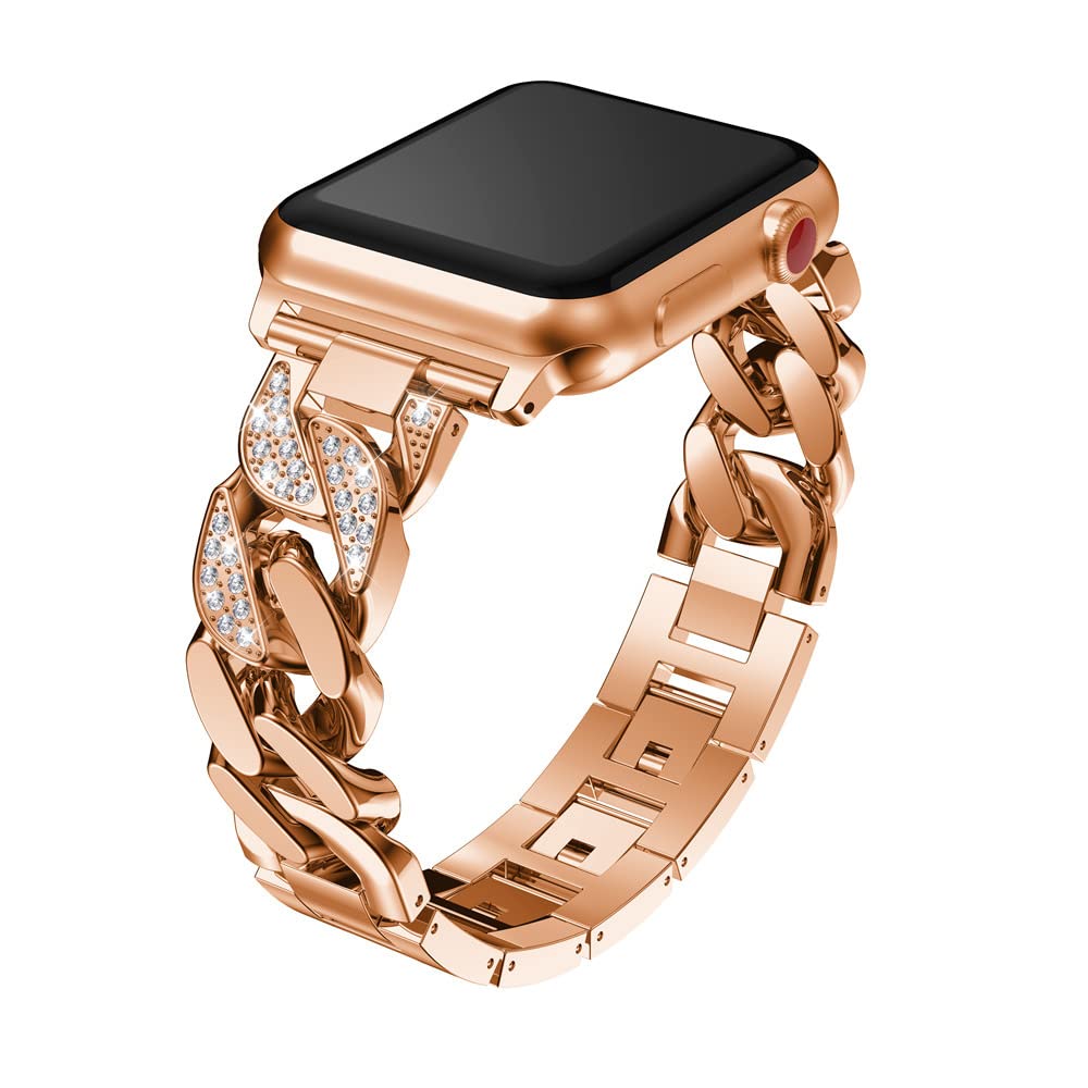 Edelstahl Ersatzarmbänder Kompatibel mit Apple Watch 41mm 40mm 38mm 49mm 46mm 45mm 44mm 42mm, Glitzer Metall Uhrenarmband Replacement Strap Kompatibel mit iWatch Ultra 3 2 SE2 SE3 11 10 9 8 7 6 5 4 3