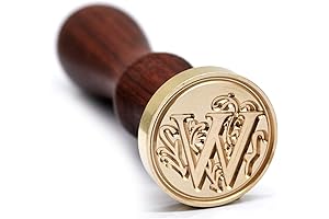 Medieval Initial Alphabet W Wax Seal Stamp, Retro Wooden Handle