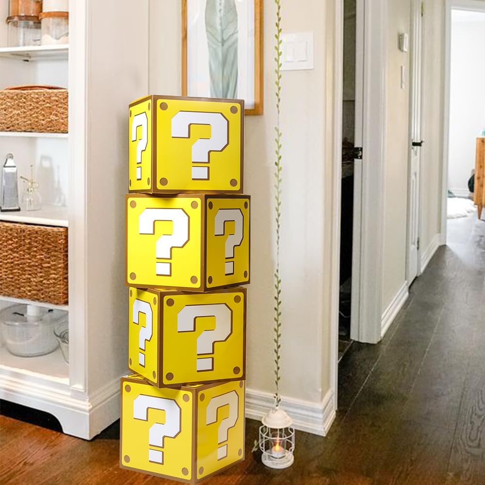 6PCS Big Question Boxes For Birthday Party Game Party Favor Props Boxes (11.8 x 11.8 Inch)