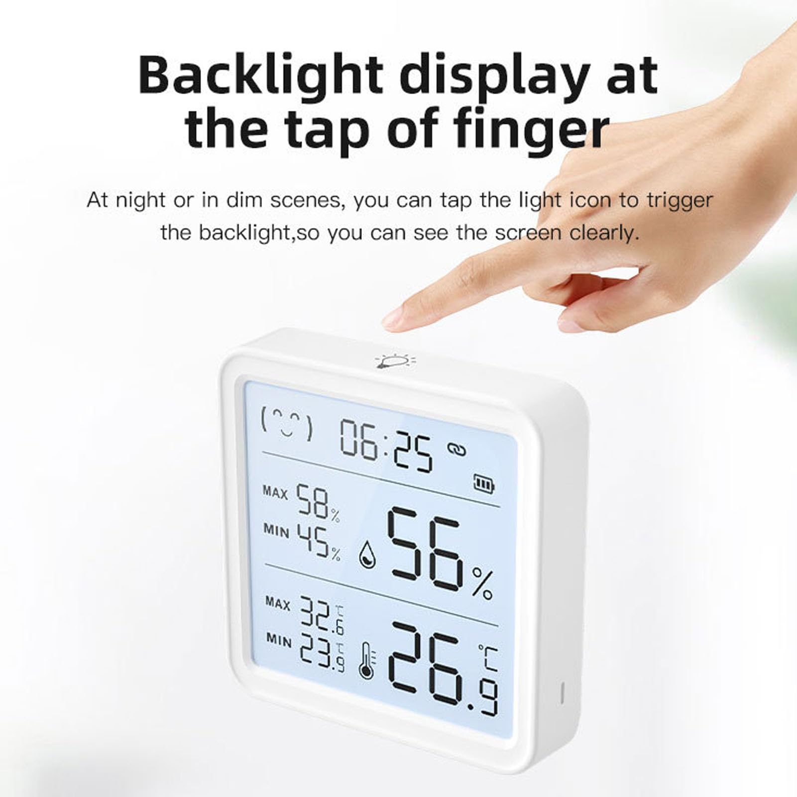 KANASI Sensore di temperatura dell'umidità Bluetooth, igrometro digitale wireless con display LCD per il monitoraggio dell'ambiente domestico interno
