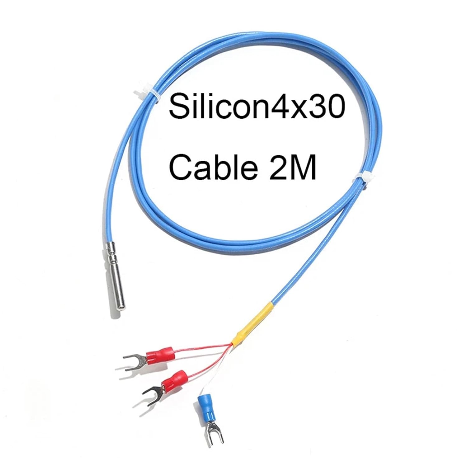 PT1000 Type Resistance Temperature Sensor 8.5mm/Thread M8*1.25/Rod 4 * 30mm 1Pcs(Silicon4x30 2M)