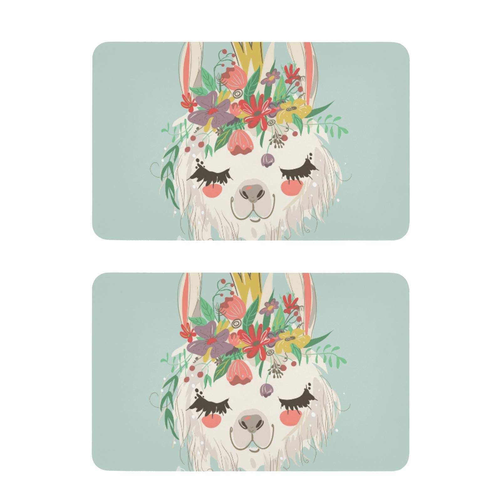 Cute Fridge Magnets, Refrigerator Magnets PVC Decorative Magnets for Office Kitchen Decor 2 Packs Cute Llama Alpaca Flower