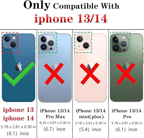 Miniatura 2 de HNHYGETE Funda para iPhone 13, iPhone 14 con protector de pantalla HD, soporte giratorio de grado militar de 360 (resistente) a prueba de golpes