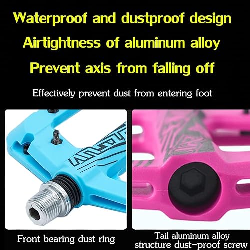 Miniatura 6 de Pedales de bicicleta Pedal de bicicleta de fibra de nailon Ultraligero Pedal de rodamiento ancho Pedales de plataforma plana Pedales de rodamiento