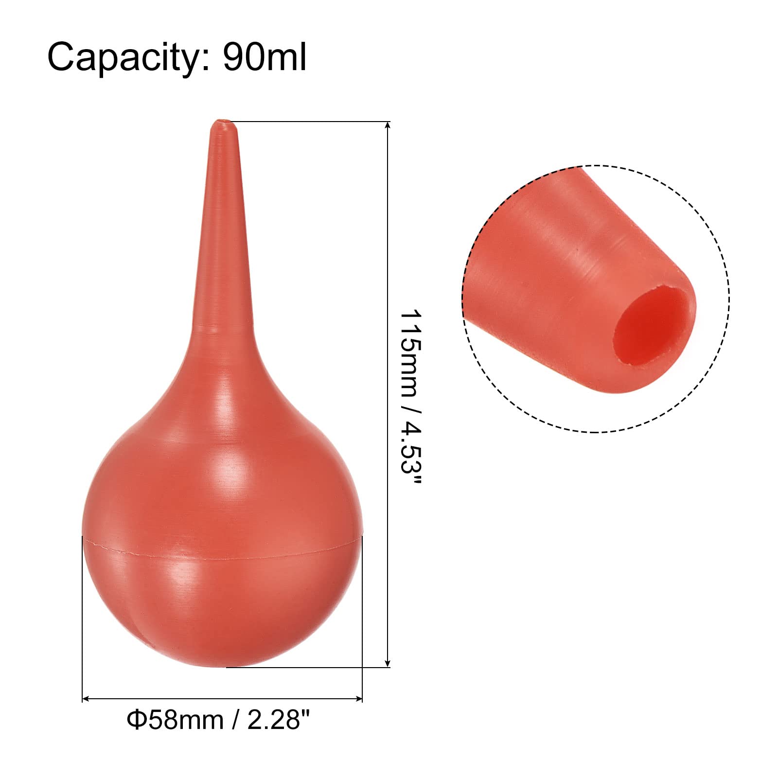 MECCANIXITY Dust Ball Air Blower Rubber Blowing Pump Cleaning Tool for Camera Lens, Keyboard, PCB Board, Computer, Plants, 90ml, Red, Pack of 2