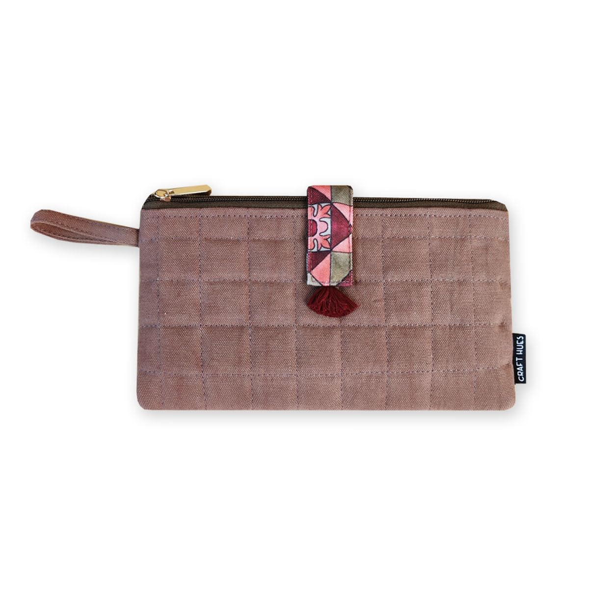 Women | Girls Quilted Cotton Fabric Wallet | Perfect for Mobile, Cash, Business Cards, Id Cards | Trendy and Stylish | Perfect for Gifts and Daily Use (Brown)-image-47