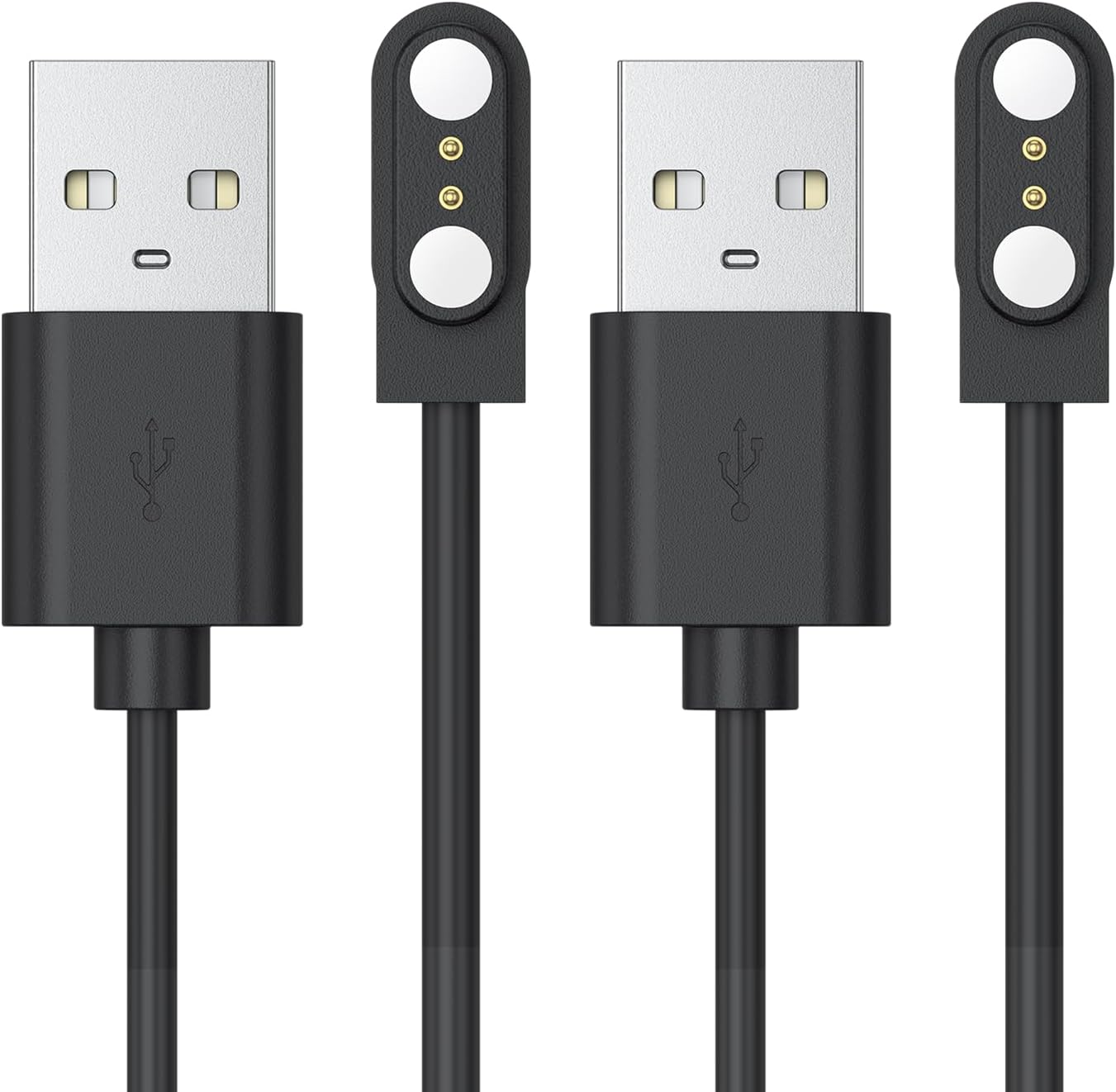 2-Pack Compatible for BIGGERFIVE Brave 2 Smartwatch Charger, Replacement Magnetic USB Charging Cable Cord for BIGGERFIVE BW02&BW01