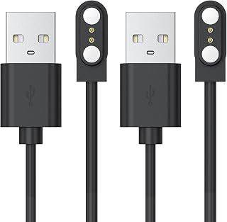 Meliya 2-Pack Compatible for BIGGERFIVE Brave 2 Smartwatch Charger, Replacement Magnetic USB Charging Cable Cord for BIGGERFIVE BW02&BW01