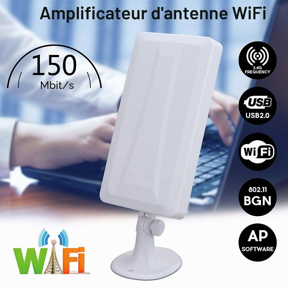 Teekit Amplificateur d'antenne WiFi longue portée sans fil pour routeur extérieur 2500 m