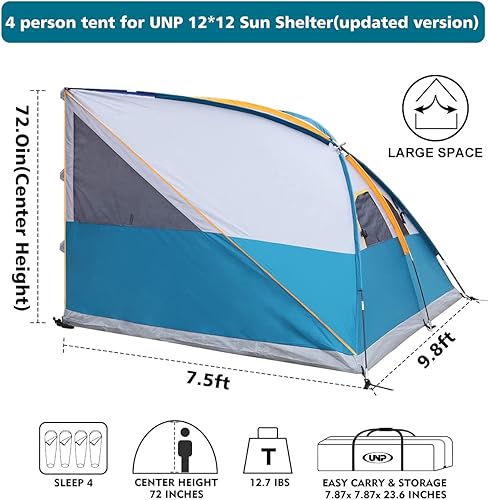Miniatura 2 de UNP Cubo de campamento, tienda de campaña lateral para toldo desplegable de 10 x 10 pies, gazebo fácil de instalar (toldorefugio no incluido)