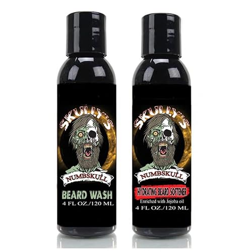 Skully's - Acondicionador para barba y barba - Numbskull - Gel de baño y barba - 4 onzas líquidas - Acondicionador de barba y cabello - 4 onzas