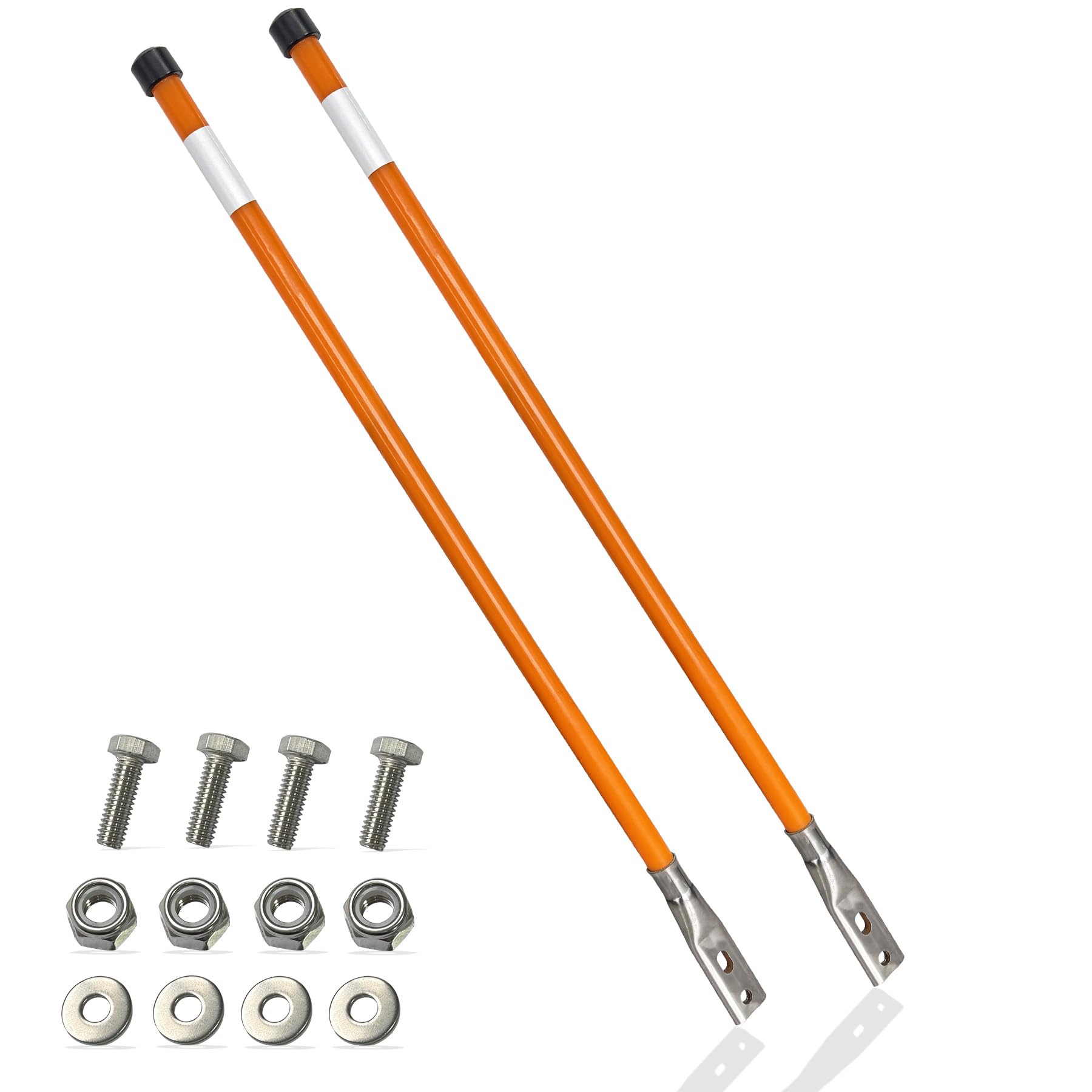 36'' Snow Plow Blade Markers Guide Bold High Visibility Orange with 304L Stainless Steel Joint Nuts Universal Fit most Snow Plows Low Temperature Resistance Internally Containing Steel Wire Not Rust