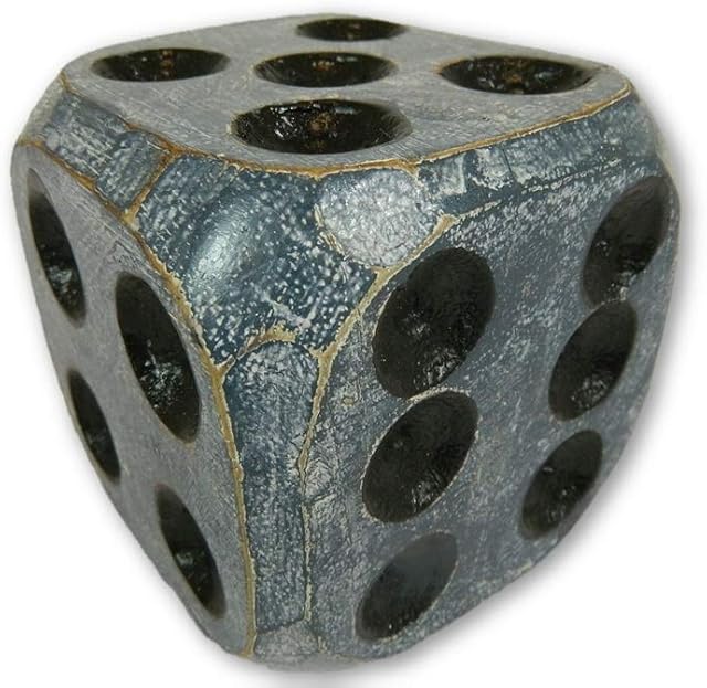 Thai Gifts Wooden Dice Shabby Chic Die - Blue 10cm