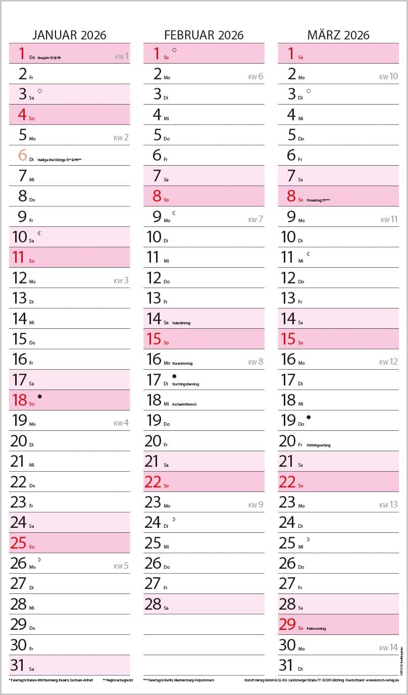 Agenda familiar XL 2025: calendario familiar con 6 columnas anchas. Temporizador familiar de alta calidad con fechas de vacaciones, columna adicional, vista previa hasta marzo de 2026 e información