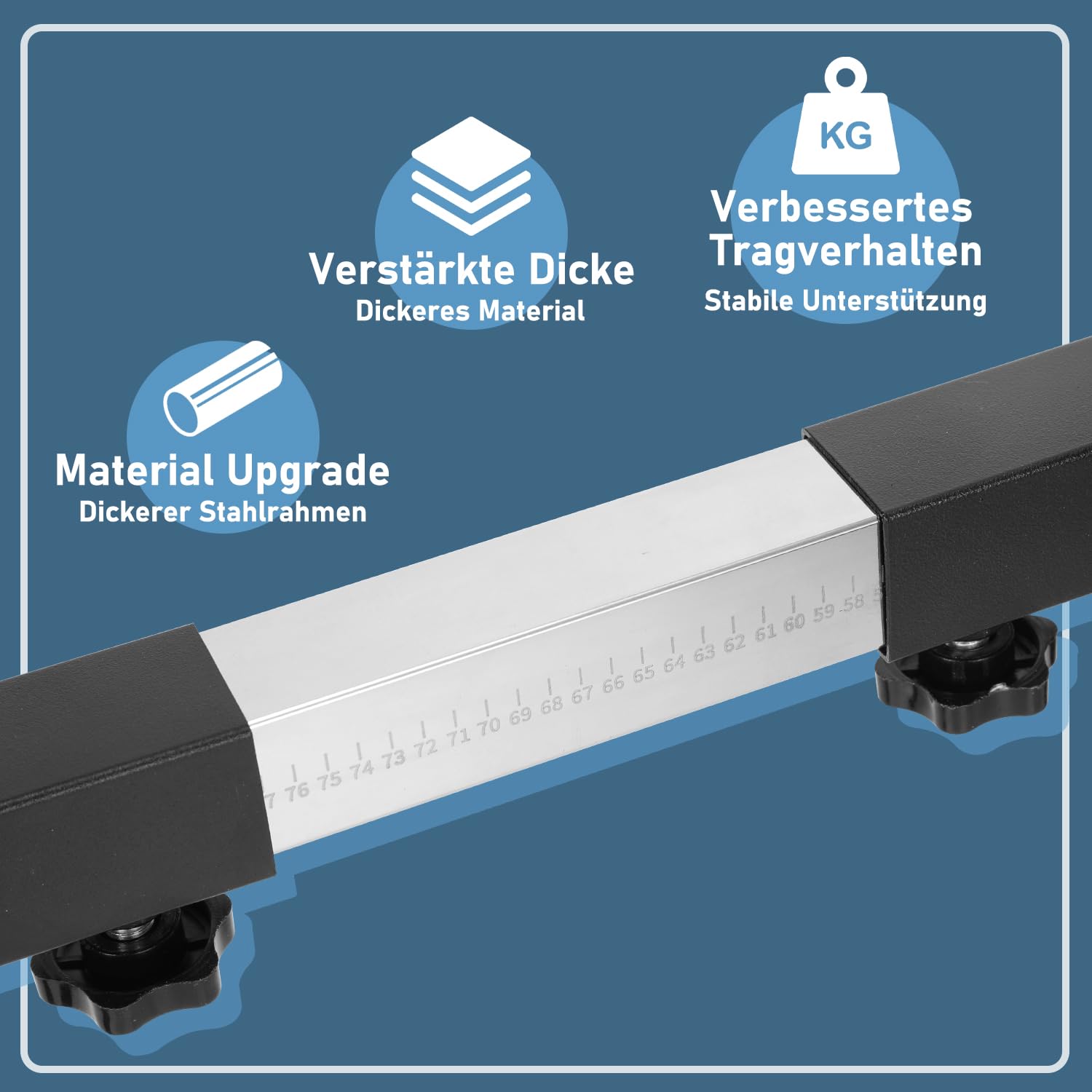 Herrselsam Base ajustable para lavadora, para lavadora, secadora, 50 – 80 cm, con almohadillas antivibración y antideslizantes, capacidad de carga 400 kg, color negro