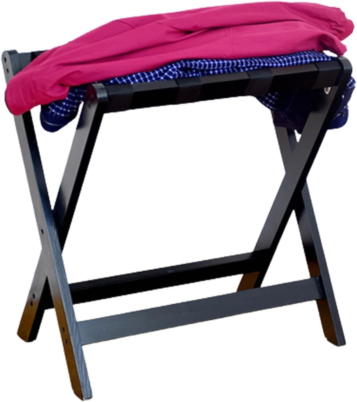 Porte-bagages pliable en bois de qualité supérieure, mobilier d'hôtel noir raffiné