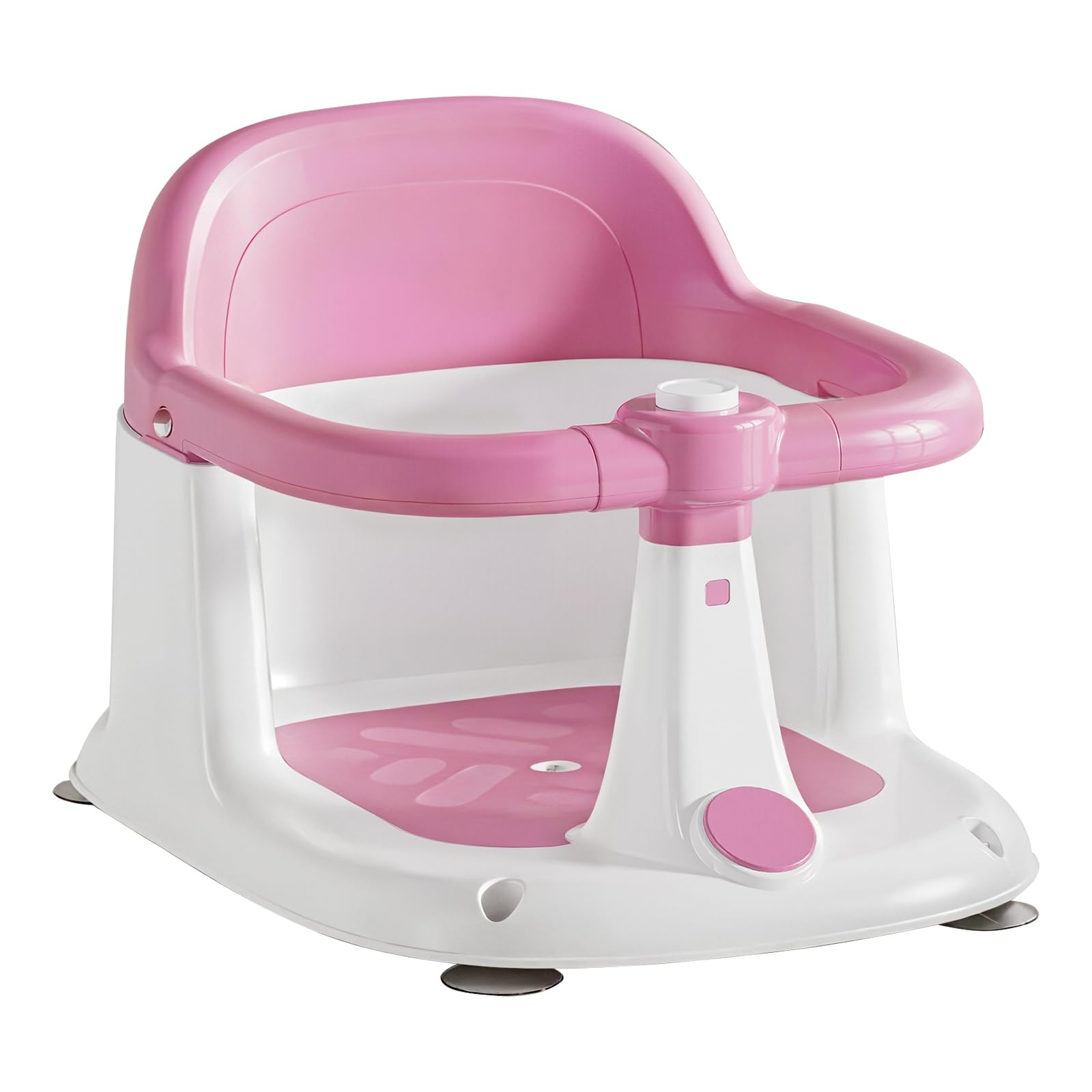 UBRAVOO Baby Bath Seat for Babies 6-24 Months, Sit Up Bath Seat, Non-Slip Infant Bath Tub Chair with 4 Suction Cups, Great Shower Gifts for Newborn and New Mothers (Pink)