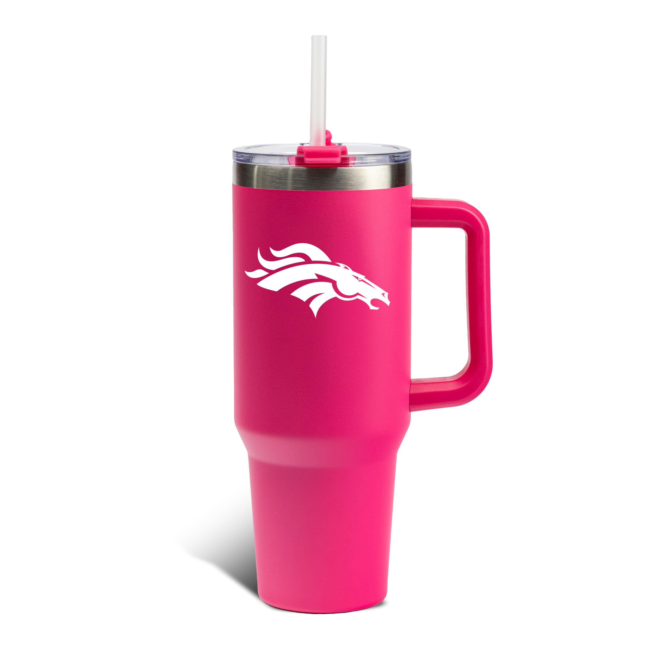 The Memory Company Officially Licensed NFL - Denver Broncos 40oz Pink Game Day Tumbler with Team Logo
