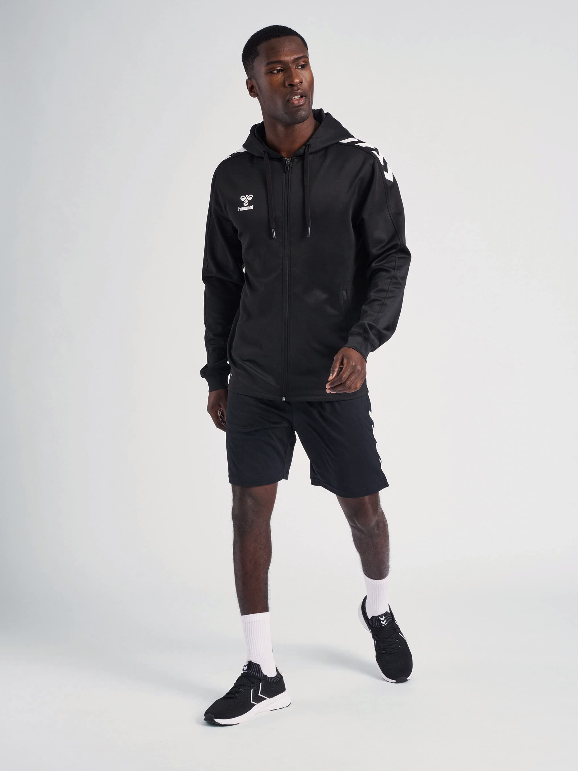 hummel hmlCORE XK Poly Zip Hood Sweat, Black/Black, M