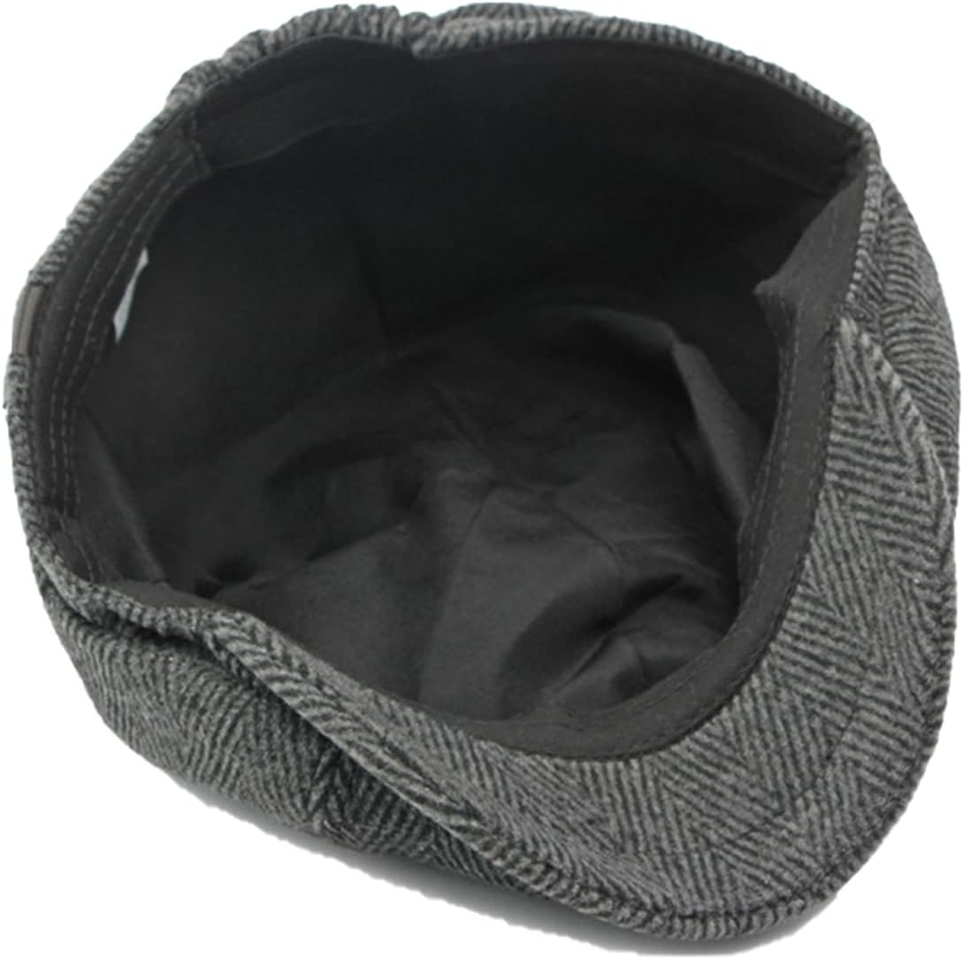 Fashion Men’s Classic Herringbone Hat Newsboy Flat Cap Gatsby Ivy Cabbie - Image 6