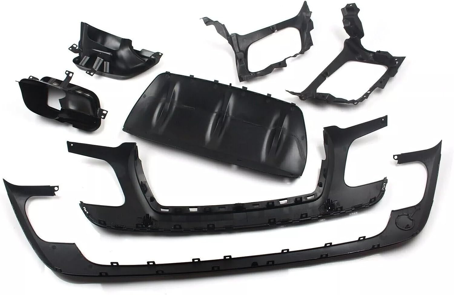 Rear Bumper Diffuser Lip Compatible for LR Range Rover Velar 2017-2023 Rear Bumper Kit Trim Exhaust Muffler Frame Spoiler Plate Splitter Body Kit Gloss Black
