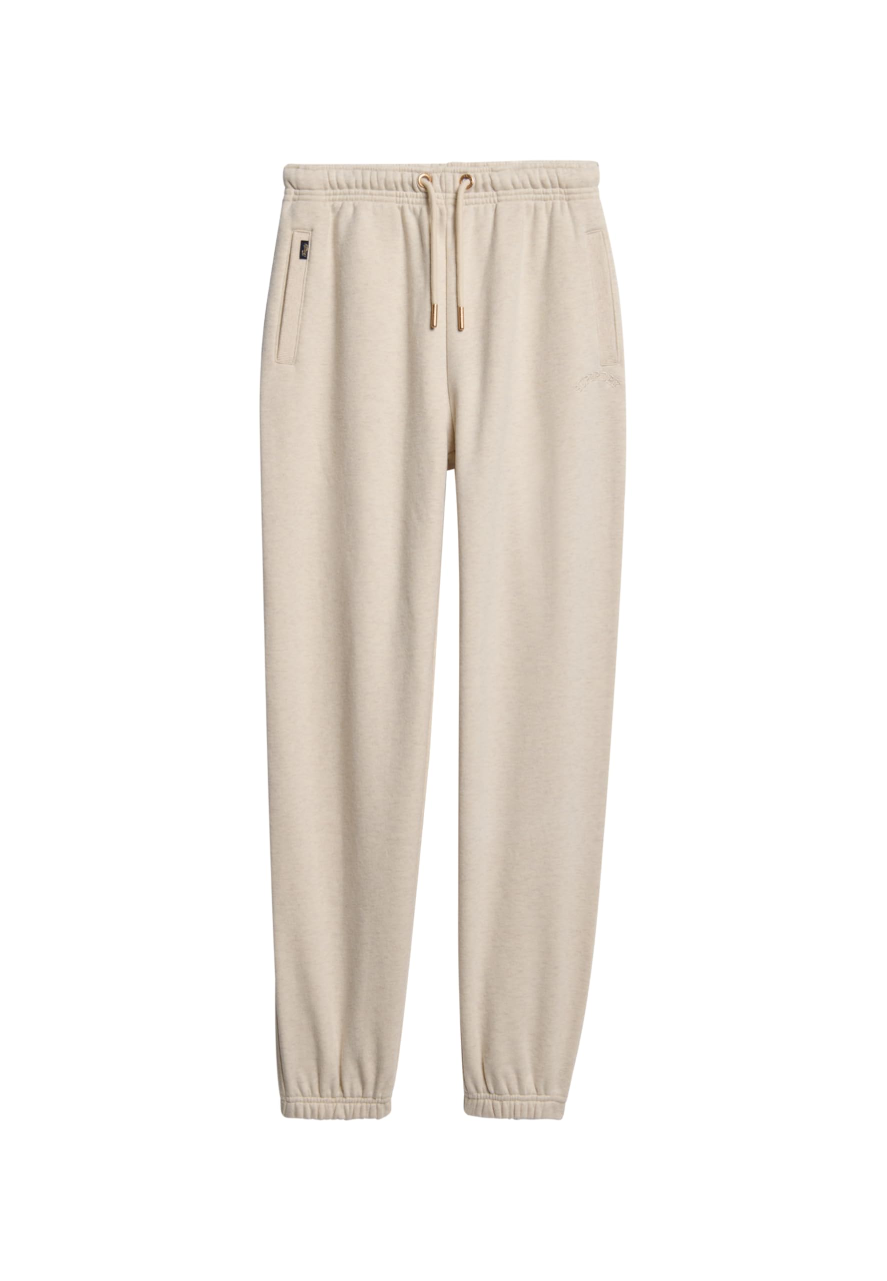 Superdry Women's Light Beige Mottled Essential Logo Jogging Bottoms, 16