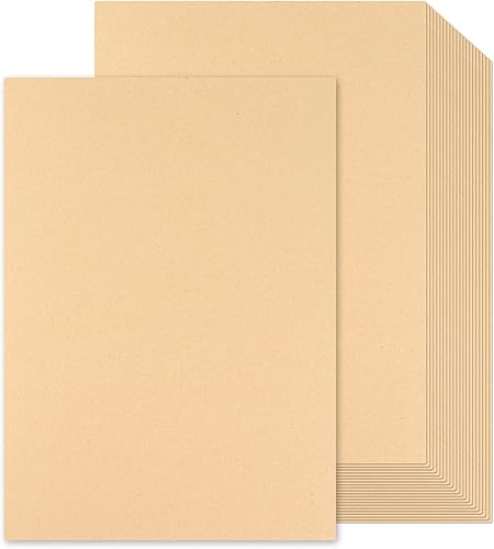 100 hojas de papel de cartulina marrón Kraft, peso medio A4, 70 libras de grosor, cartulina de 190 GSM, cartulina para manualidades, tarjetas,