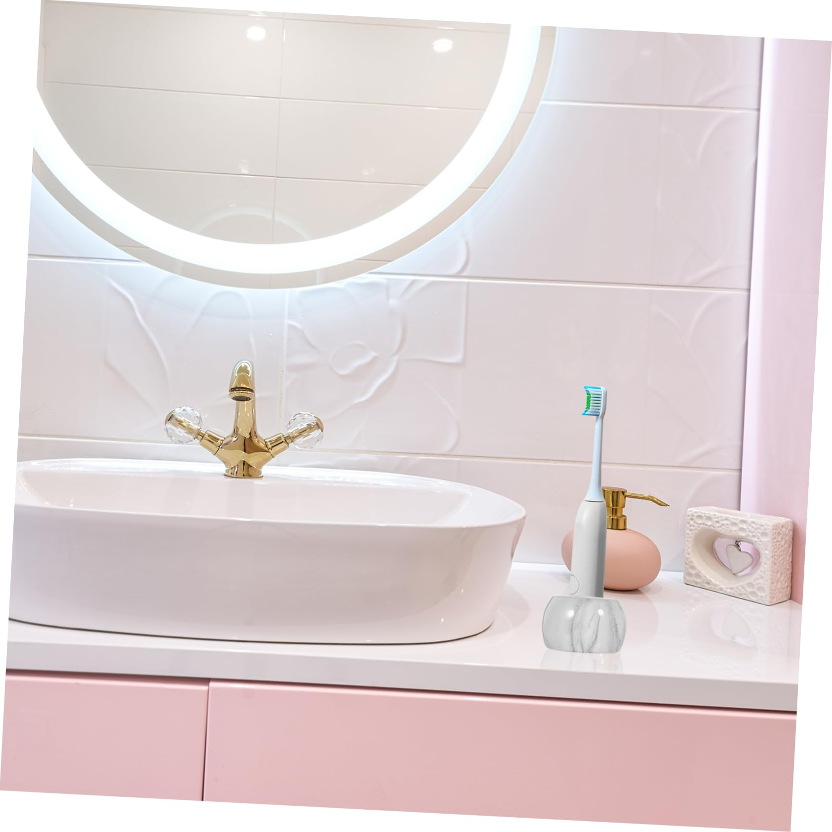 Garneck 5 Set Porta Spazzolino Da Grigia Per Bagno Supporto Elettrico 2 Pezzi * 5