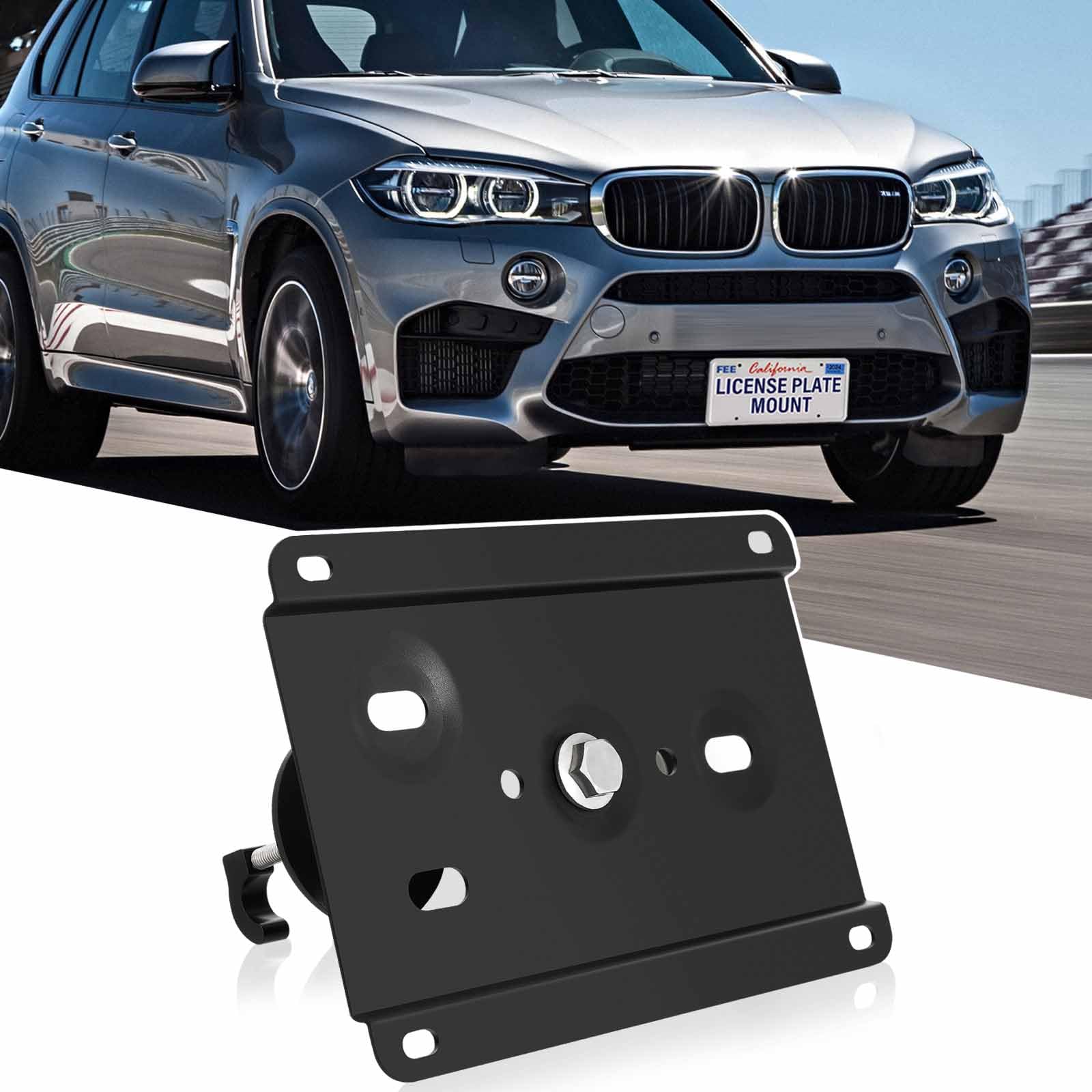 JIAHCN Front Bumper License Plate Mount Compatible with BMW M2 M3 M4 M5 M6 X5M X6M or M-Sport 1 2 3 4 5 Series X5 X6 No Drill Front Grille License