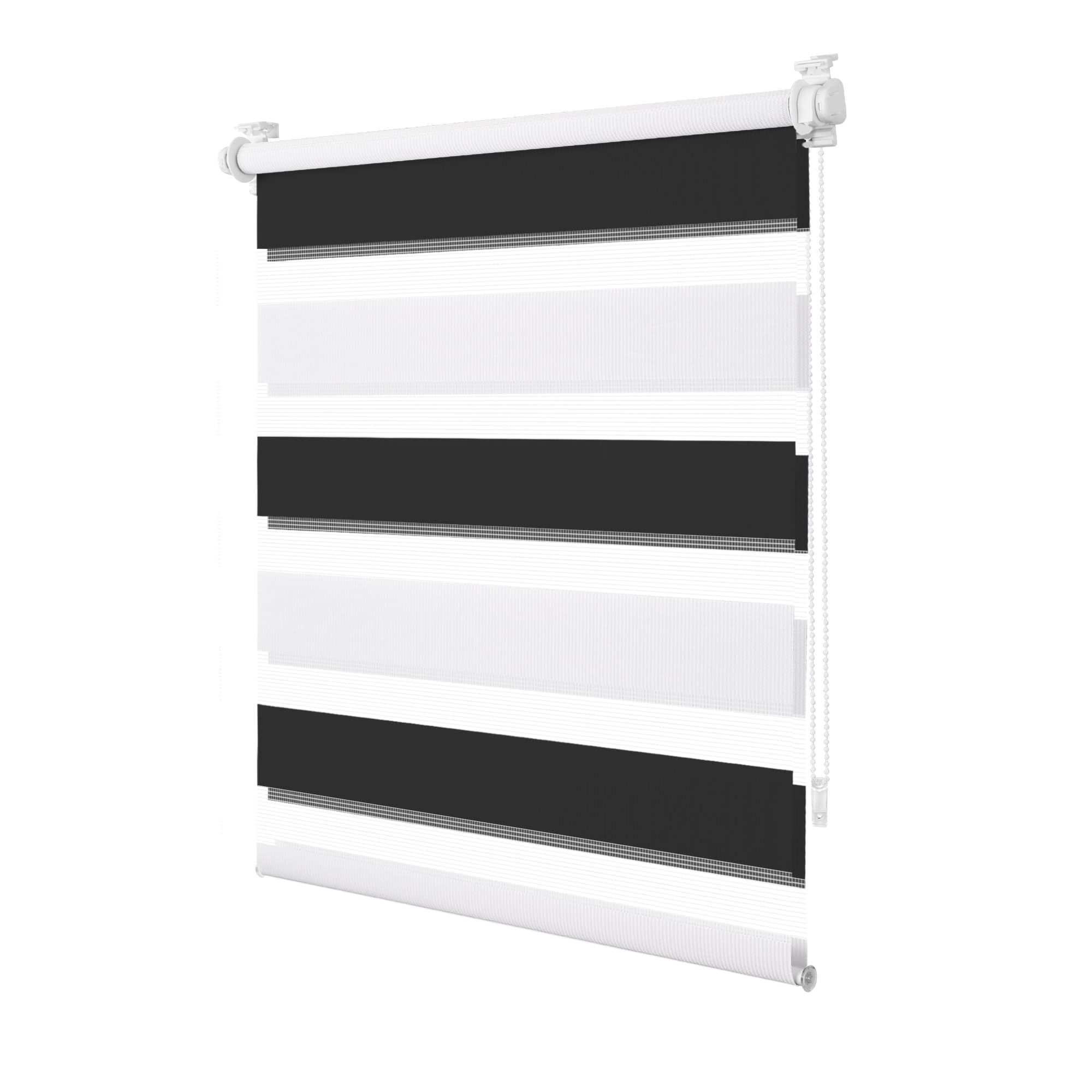 TFSKY Doppelrollo Klemmfix ohne Bohren | 100% Polyester, Lichtdurchlässig & Verdunkelnd, Rollos Für Fenster innen, Stufenlos für Wohnzimmer, Büro