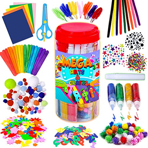 GoodyKing Arts and Crafts Supplies for Kids - Craft Art Supply Jar Kit