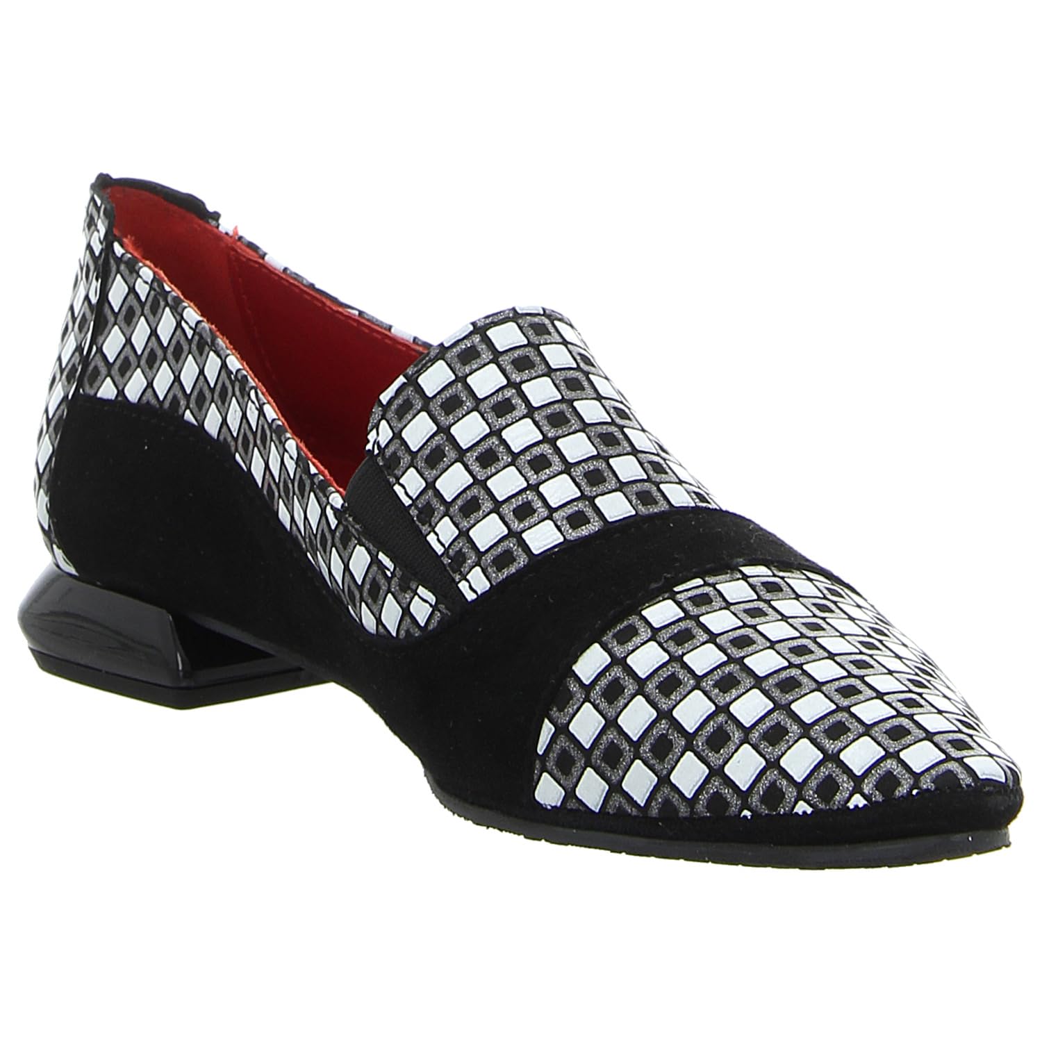 Simen 8339A czarny/czerwony pantofel, czarny