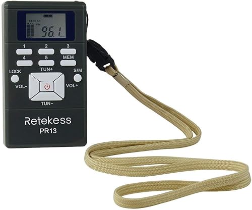 Miniatura 6 de Retekess Receptor portátil PR13, mini radio FM DSP con reloj de 24 horas para iglesia de entrada, enseñanza, traducción simultánea, reunión, guía