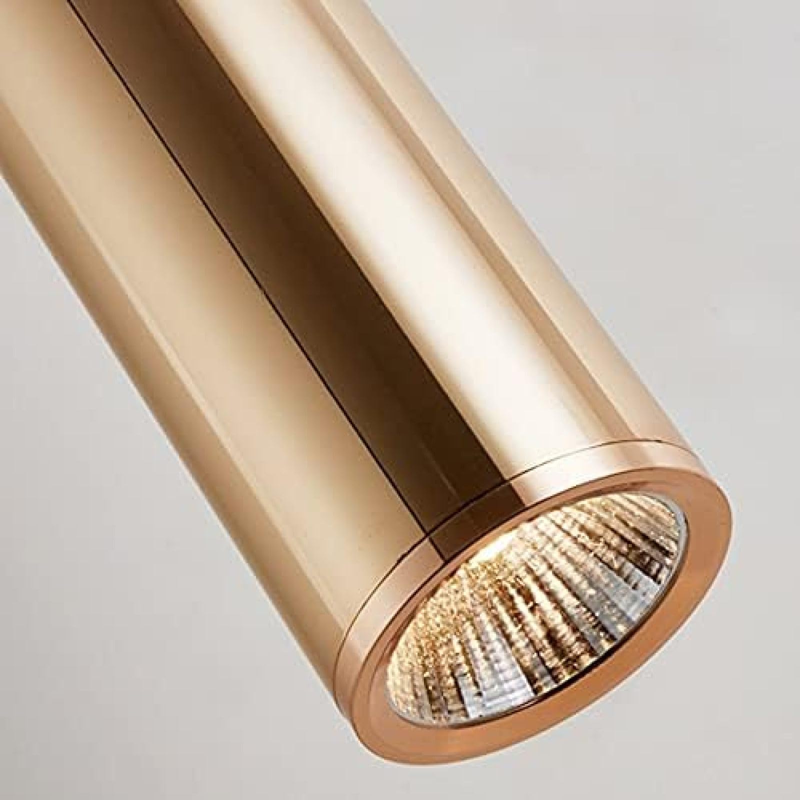 LED regulowana wysokość złoty cylindryczny żyrandol wiszący, nowoczesne oświetlenie wyspy kuchennej, żyrandol wiszący do sypialni, elegancka lampa barowa, konstrukcja rury
