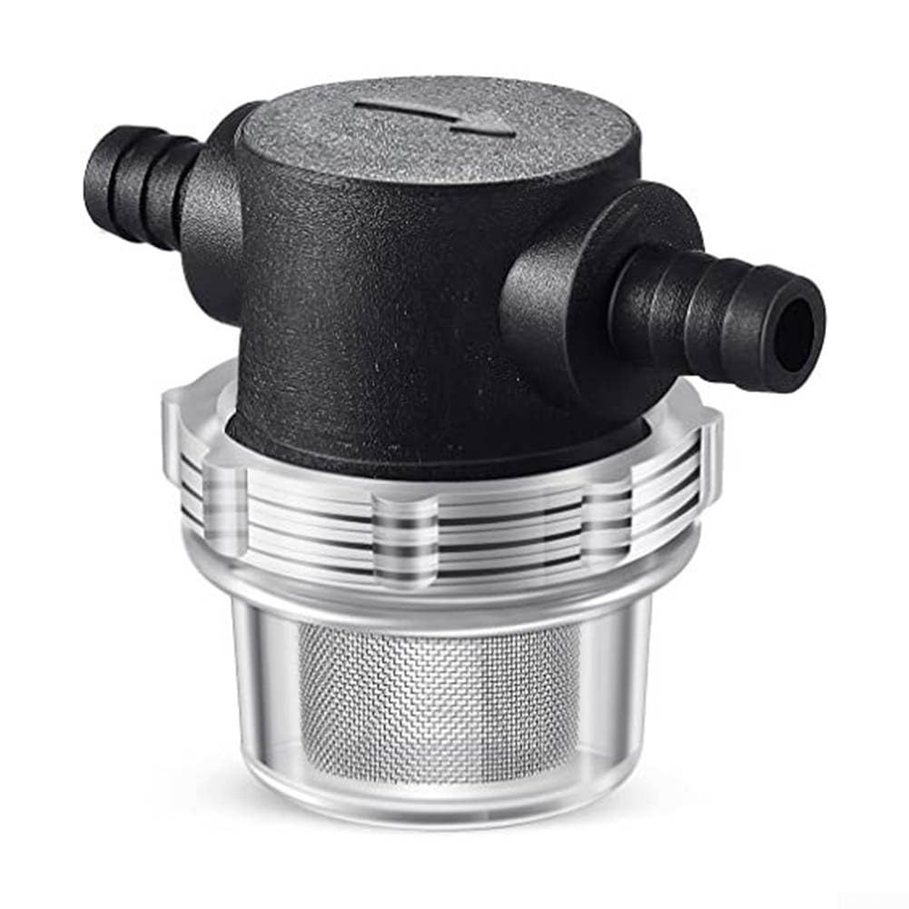 1/2 Zoll Wasserfilter Edelstahl 50 Mesh Inline Sieb für Pumpe Sprüher Hochdruckreiniger Transparent Gehäuse Leicht zu Reinigen