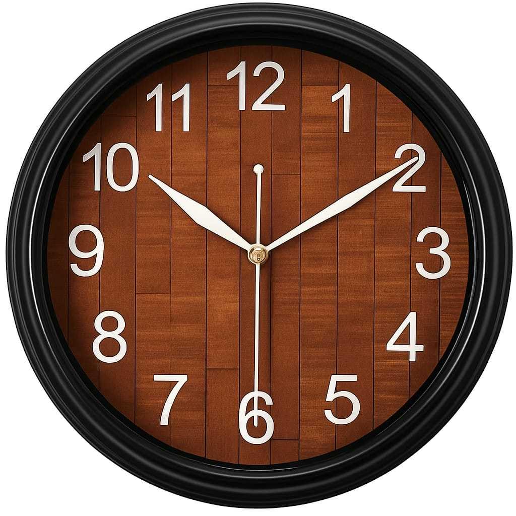 TIXON Stylish Wall Clock for Home & Office Silent Non-Ticking Quartz Movement Decorative Modern Analog Clock for Living Room, Bedroom, Kitchen & Hall Durable & Easy to Hang (Wooden Design)-image-8