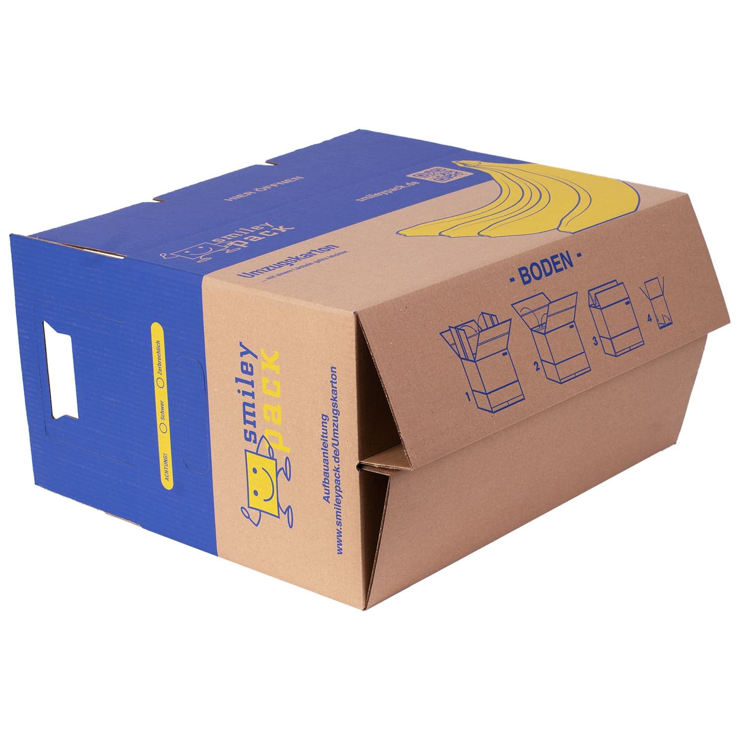 Umzugskartons Bananenkiste 600 x 328 x 340 mm bis 40 kg Zweiwellig stabil Profi groß stark Stapelbar