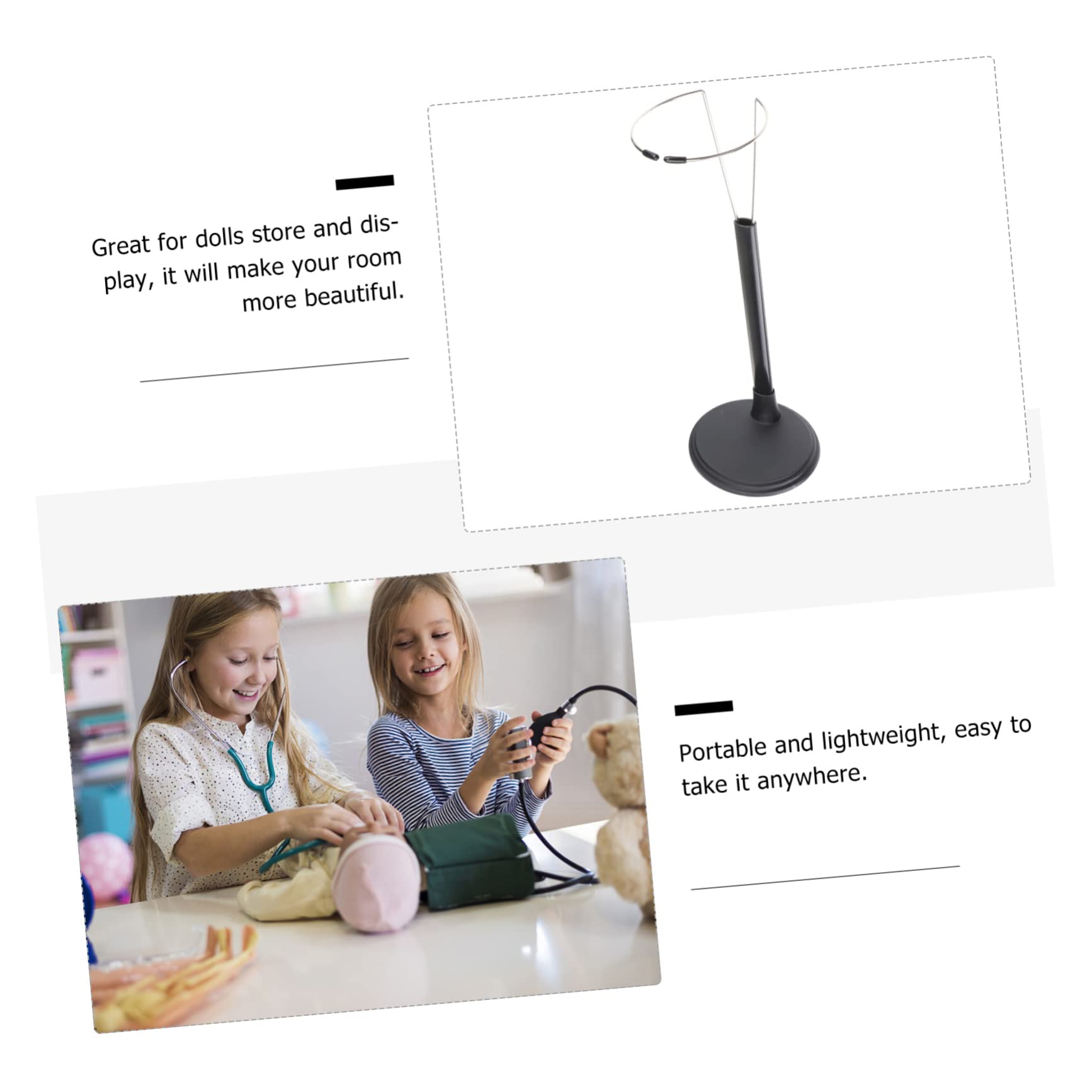 SUPVOX Doll Organizer Bracket Lightweight Portable Doll Stand Sturdy PVC Material for 35cm Display